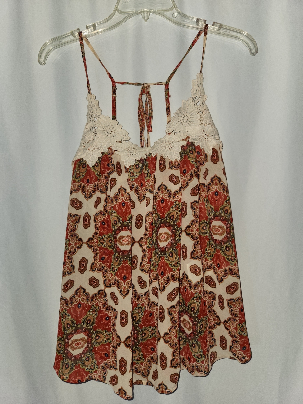Boho Lace-Trim Spaghetti Strap Tank  #cottagecore #whimsigoth #retro #romantic
